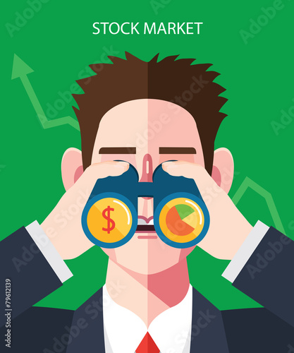 Flat character of stock market illustrations