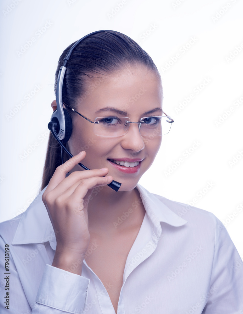 Businesswoman talking on the phone,operator Businesswoman talking on the phone,operator