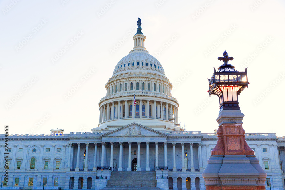Fototapeta premium Capitol building Washington DC sunlight day US
