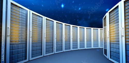 Quadro su tela Composite image of server towers