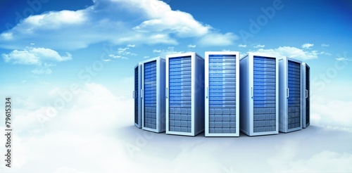 Composite image of server towers