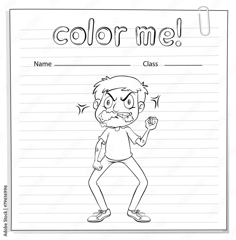 Coloring worksheet with a man