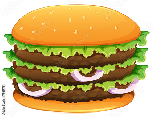 Big hamburger with sesame seeds