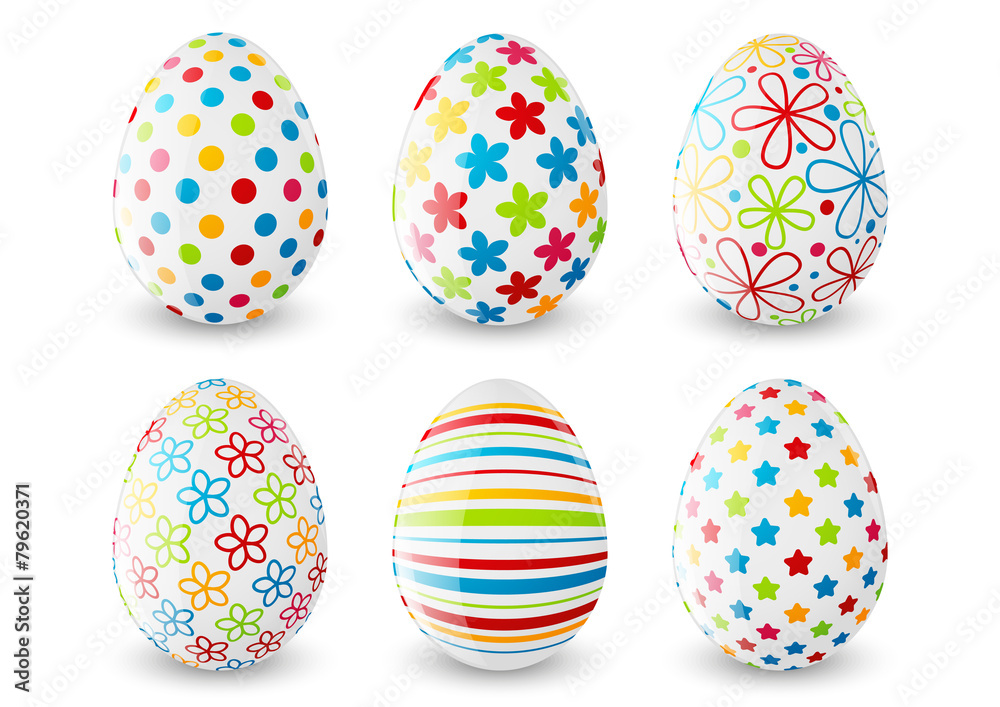 Set of Easter eggs with color patterns Set of Easter eggs with color patterns