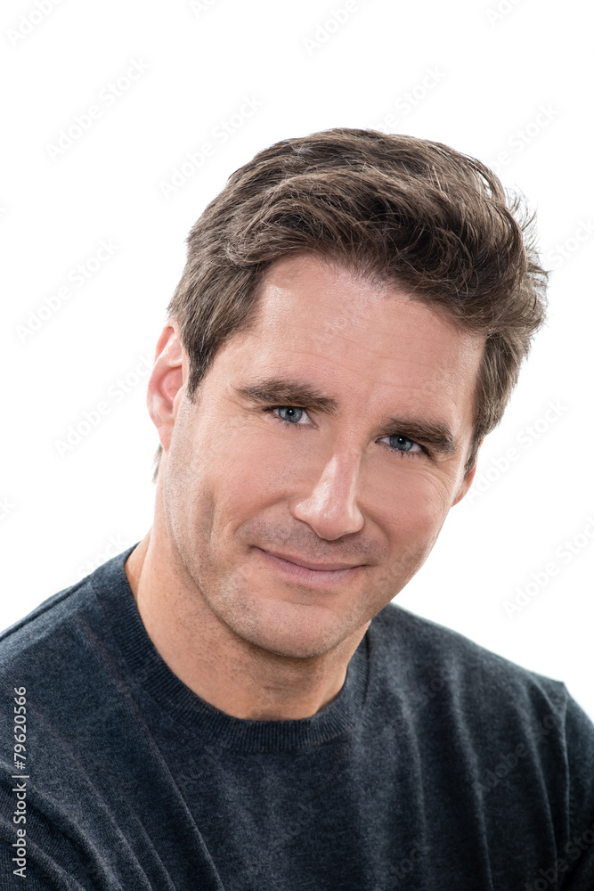 mature handsome man blue eyes smiling portrait mature handsome man blue eyes smiling portrait