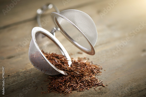 tea strainer with rooibos tea photo