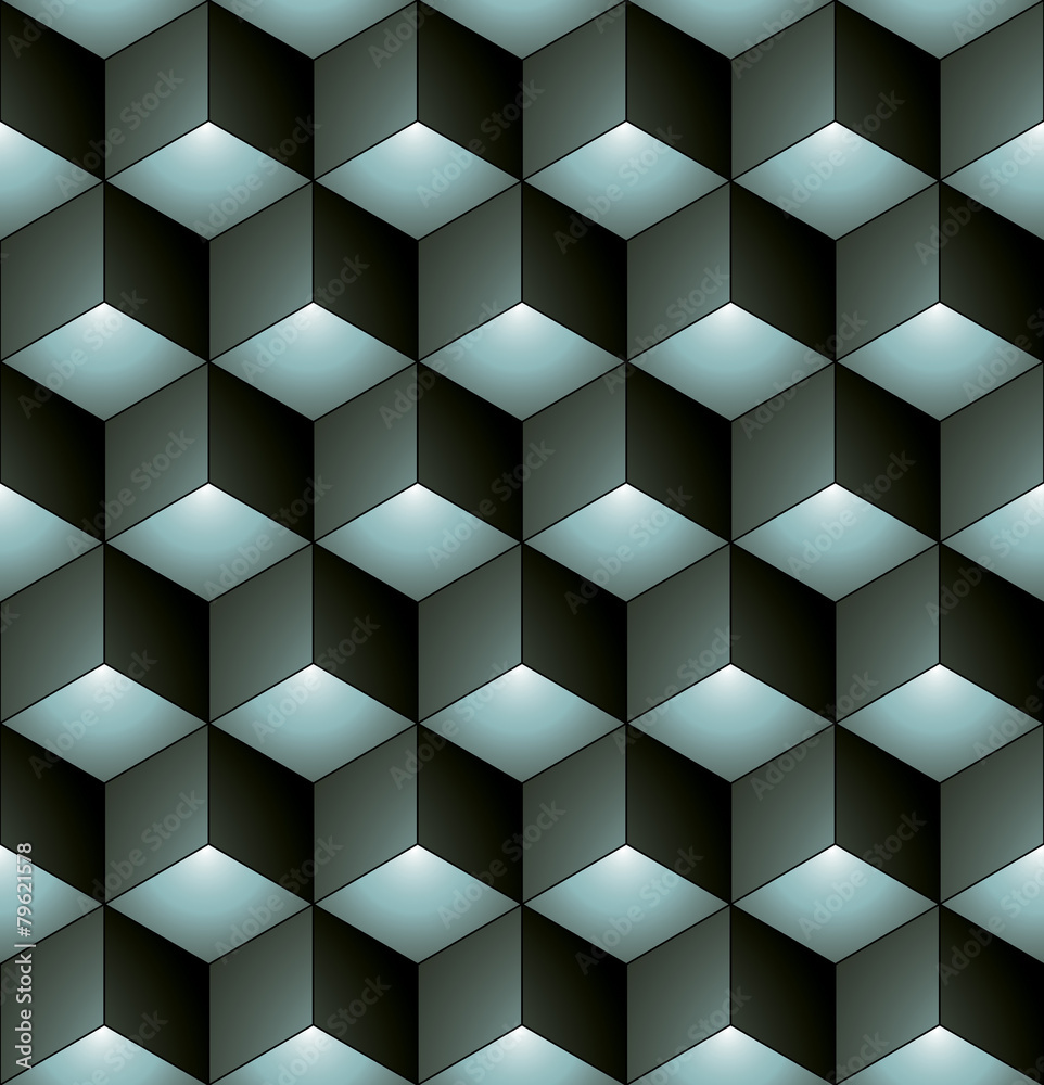Fototapeta premium Monochrome abstract textured geometric seamless pattern with 3d