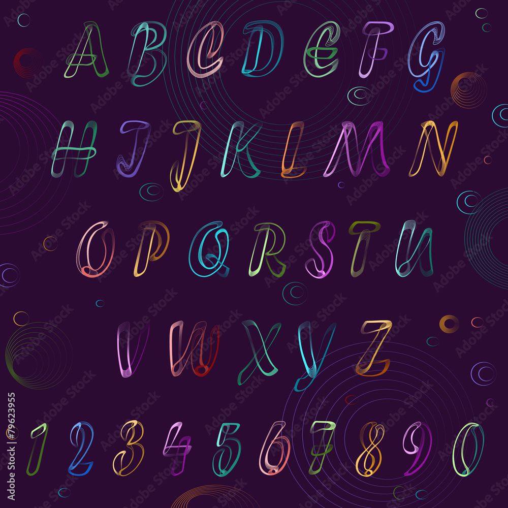 Neon Alphabet. Vector Neon Alphabet. Vector