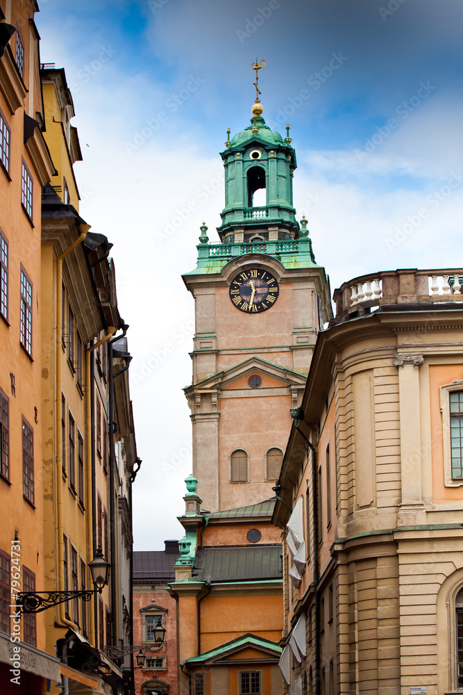 Fototapeta premium Stortorget street in Stockholm, Sweden