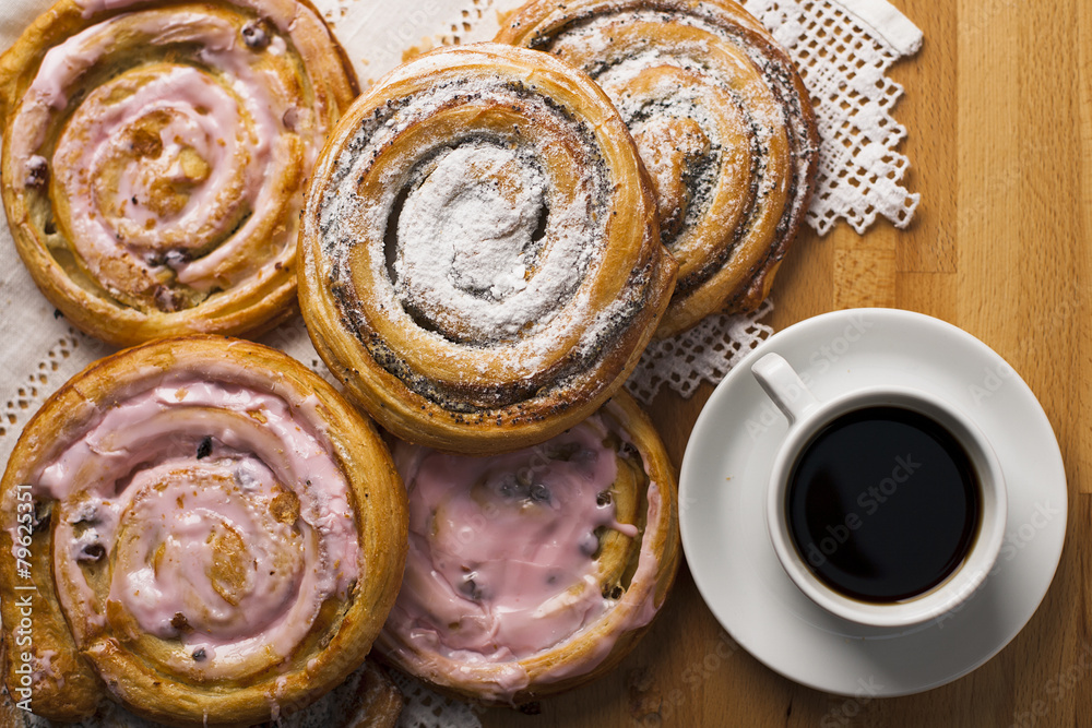 Fototapeta premium Homemade pastries and coffee.