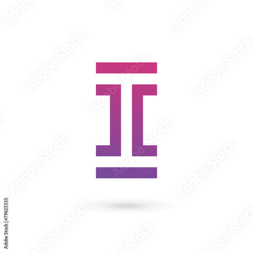 Letter I number 1 logo icon design template elements