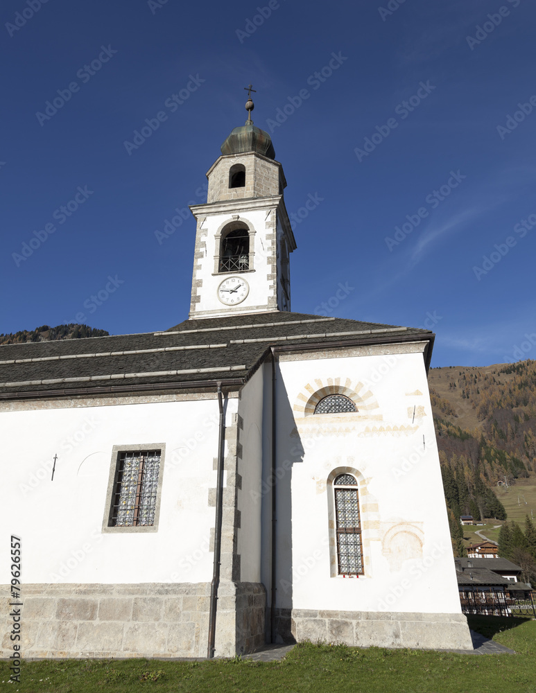 Chiesa di S. Osvaldo, taglio verticale, Sauris