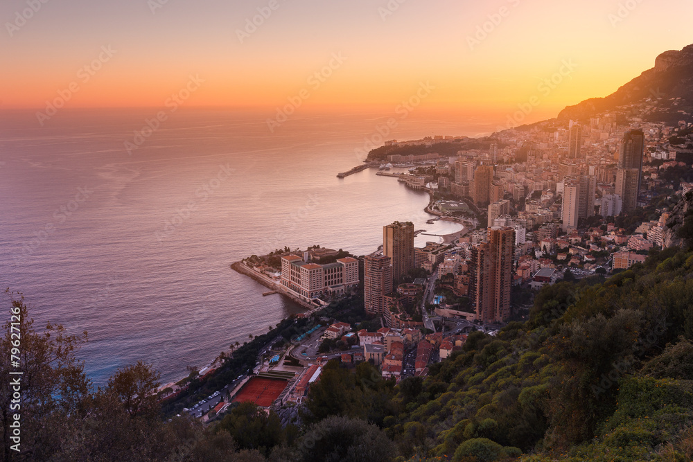 Monaco Montecarlo, Cote d'Azur, Europe, Evening view