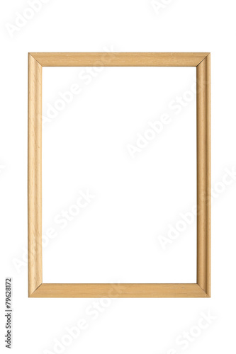 simple wooden picture frame  isolated on white