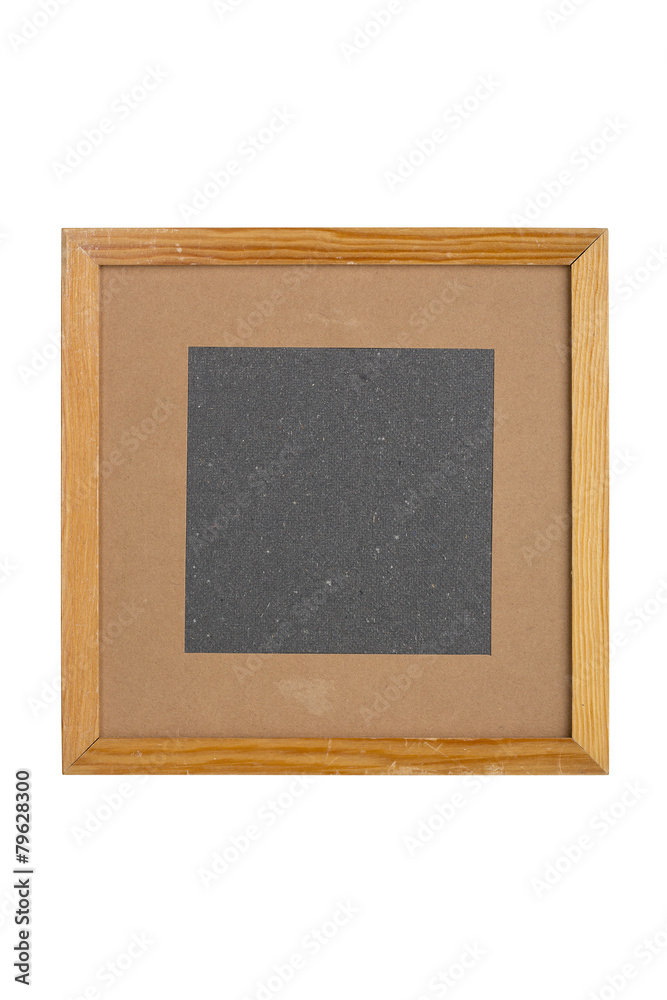 squared old picture frame with cardboard matte, isolated on whit squared old picture frame with cardboard matte, isolated on whit