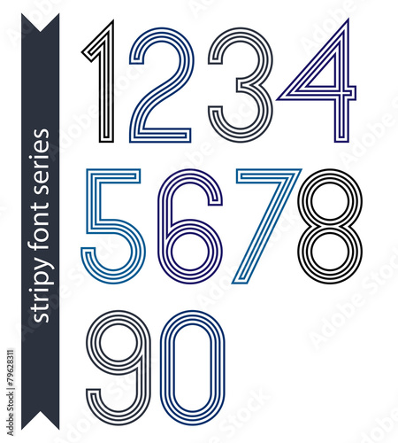 Blue slim numbers, single c...