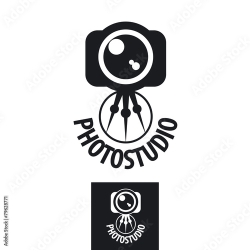 vector logo for the photographer camera on a tripod