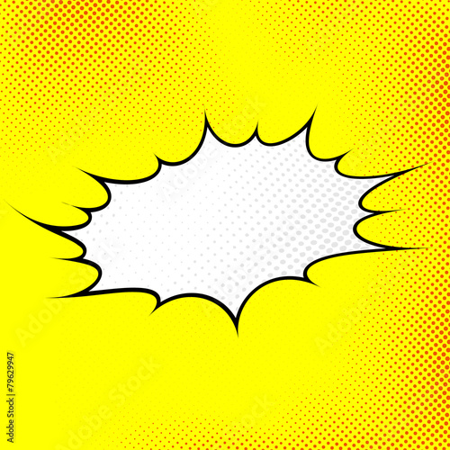 Fotografie Modern pop art style sign background with explosion cloud