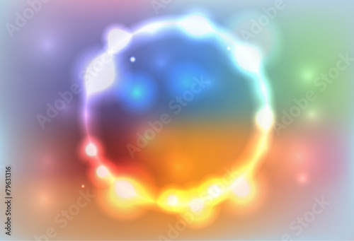 Abstract Colorful Ring of Lights Illustration
