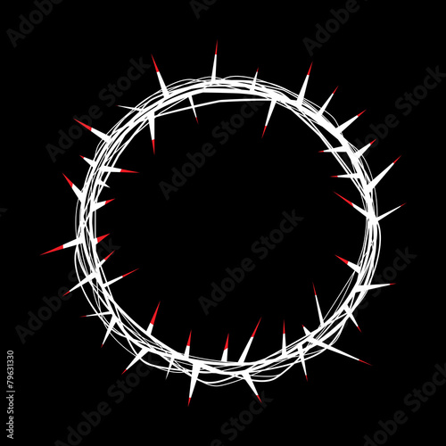 Crown of Thorns with Red Blood of Christ Illustration