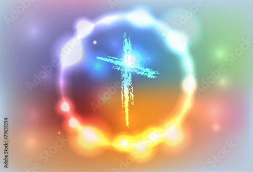 Glowing Hand Drawn Cross Illustration