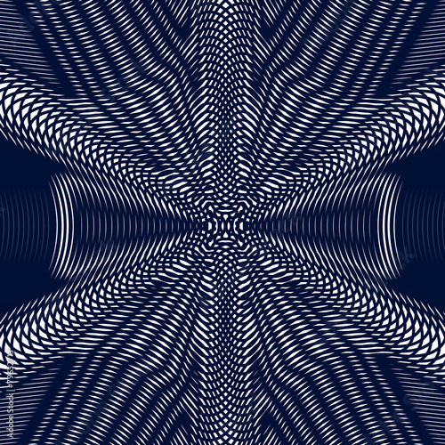 Moire pattern, op art background. Hypnotic backdrop with geometr