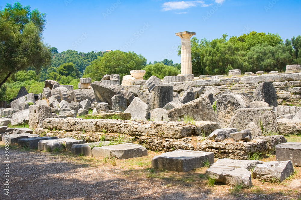 Building remains at ancient Olimpia, Greece