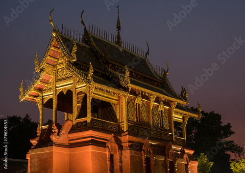Temple at Wat Phathat Haripoonchai , Lamphun, Thailand