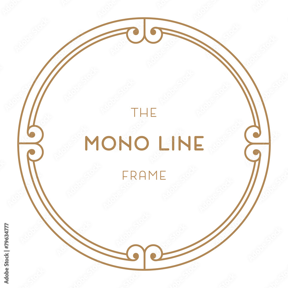 Geometric Vector Frame in Etno Floral minimal style.