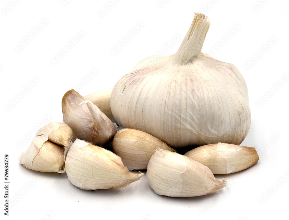 Garlics isolated on white Garlics isolated on white