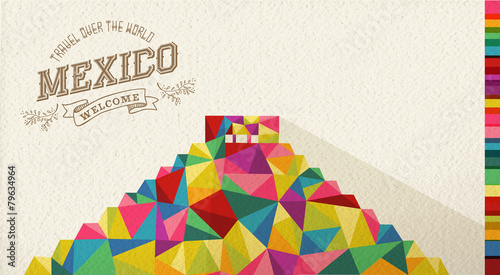 Travel Mexico landmark polygonal monument