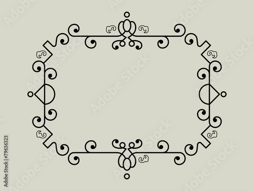 Geometric Vector Frame in Etno Floral minimal style.