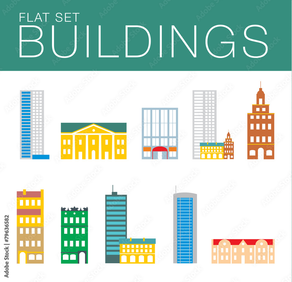 Fototapeta premium Building icon set. Abstract architecture