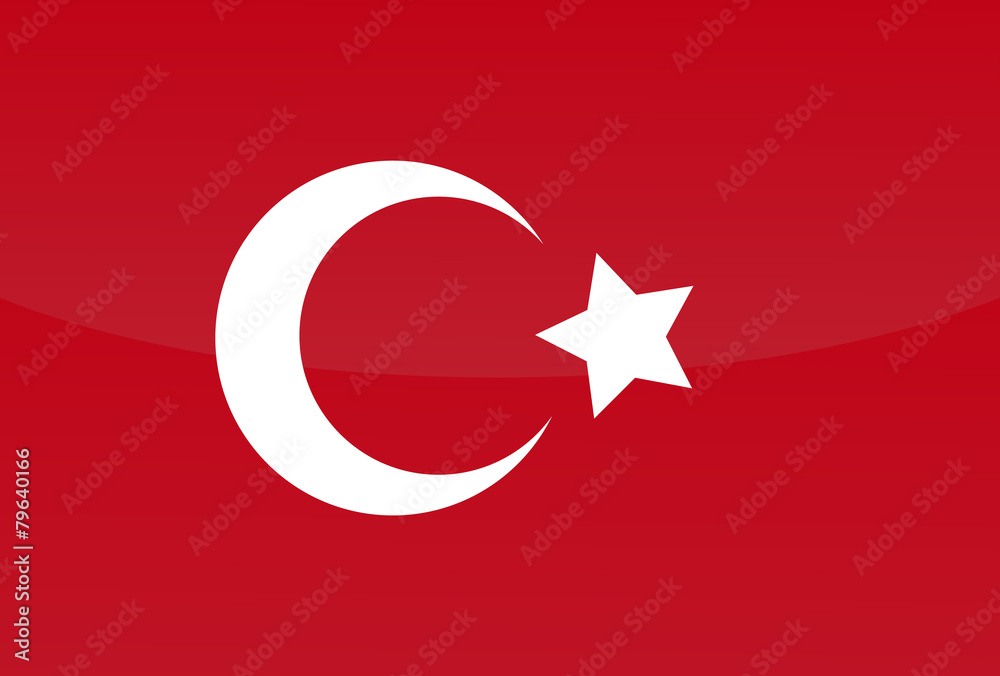 Obraz premium Turkish flag. Vector art.