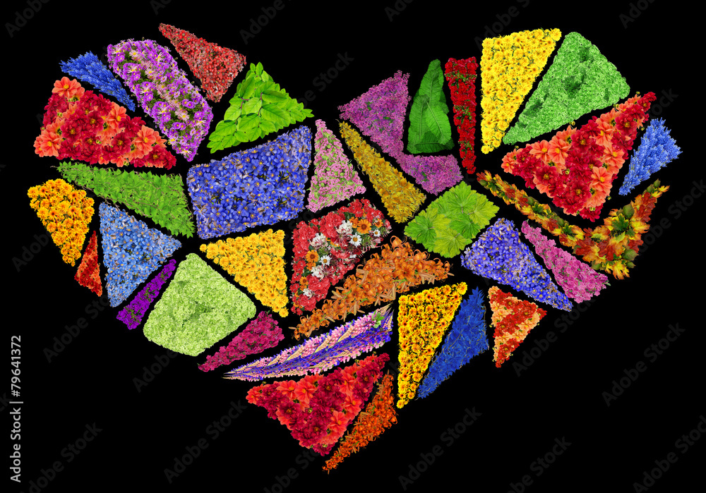 Fototapeta premium Broken floral heart