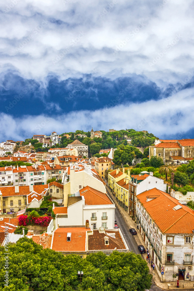 Lisbon houses panoramic view, Portugal