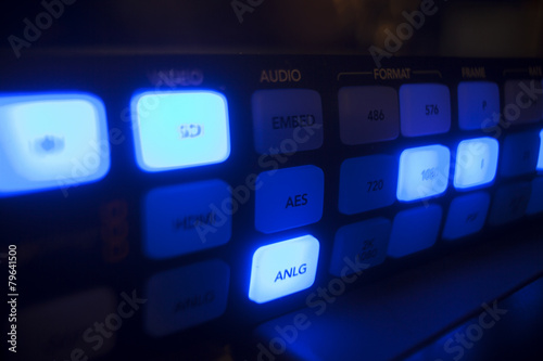 button on the control panel television equipment photo