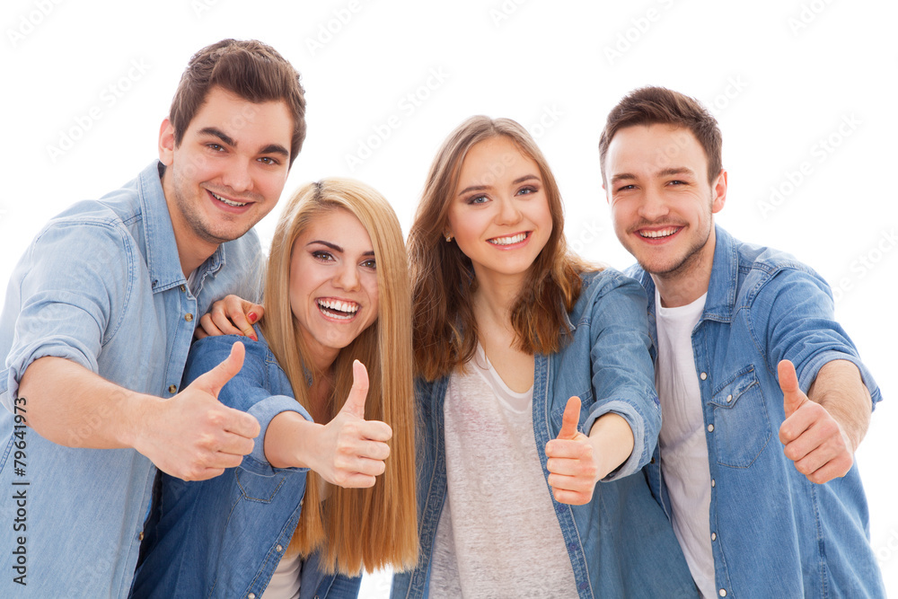 Obraz premium Group of happy young people