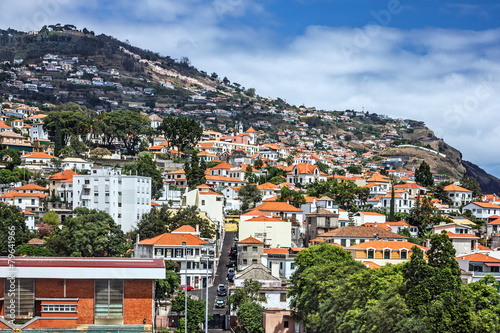 Madeira island, Portugal. Houses of Funchal.