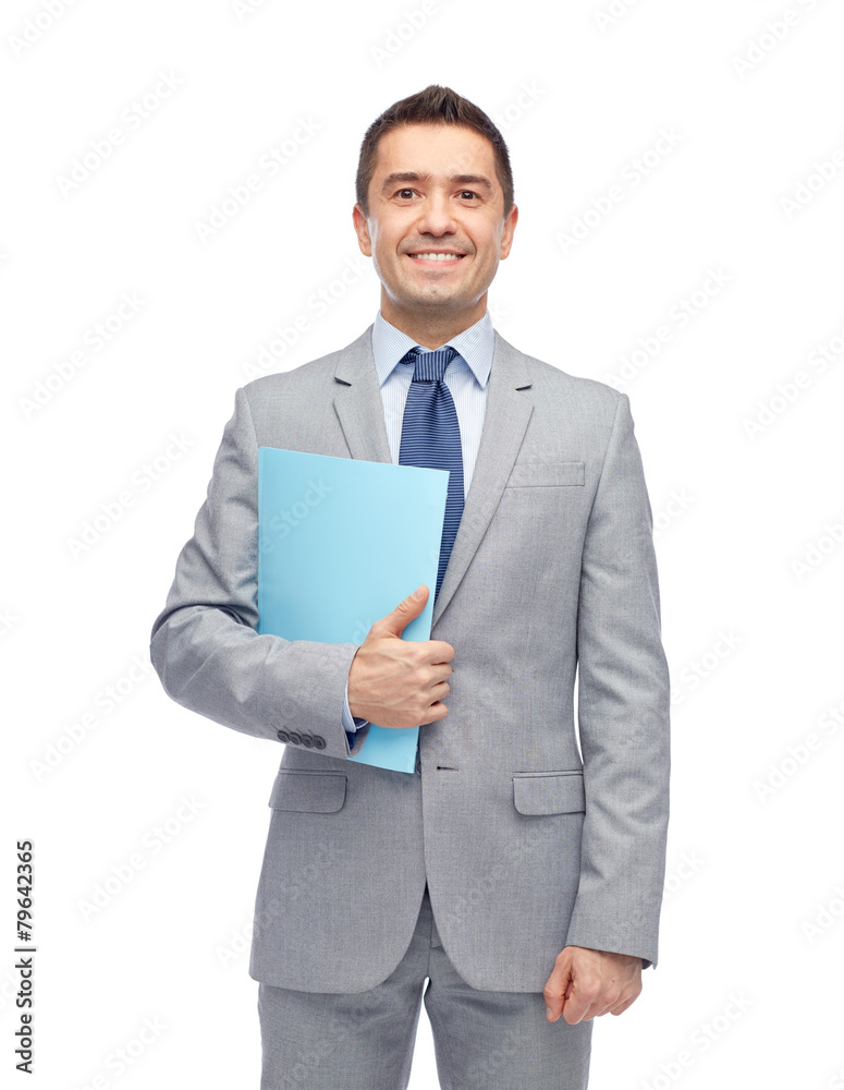 happy businessman holding folder happy businessman holding folder