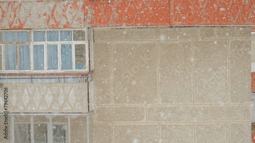 swirling flakes of snow