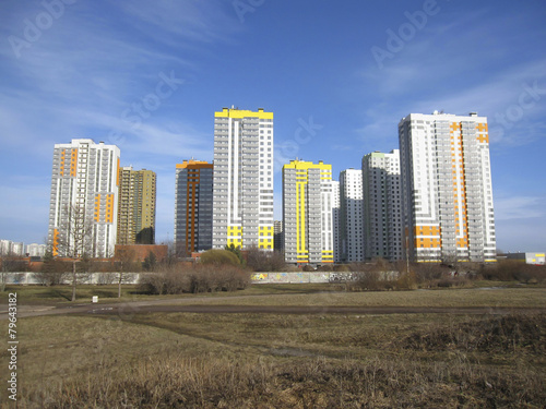 Colorful brand new blocks in suburbs © Alexander Lebedev