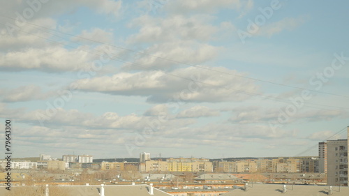 Time lapse clouds on the top of the sky at evening