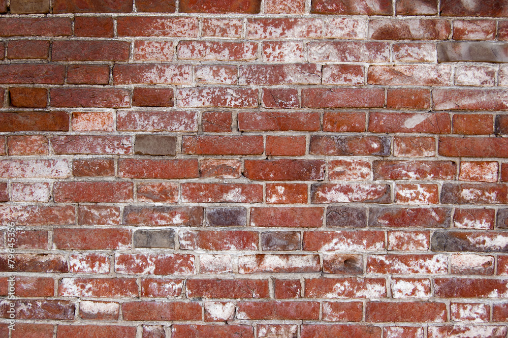 Naklejka premium Weathered red brick wall background