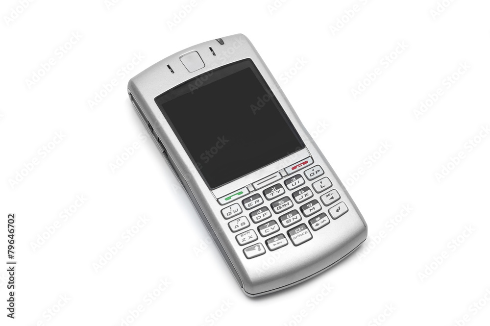 smart phone with qwerty keyboard on an isolated white background smart phone with qwerty keyboard on an isolated white background