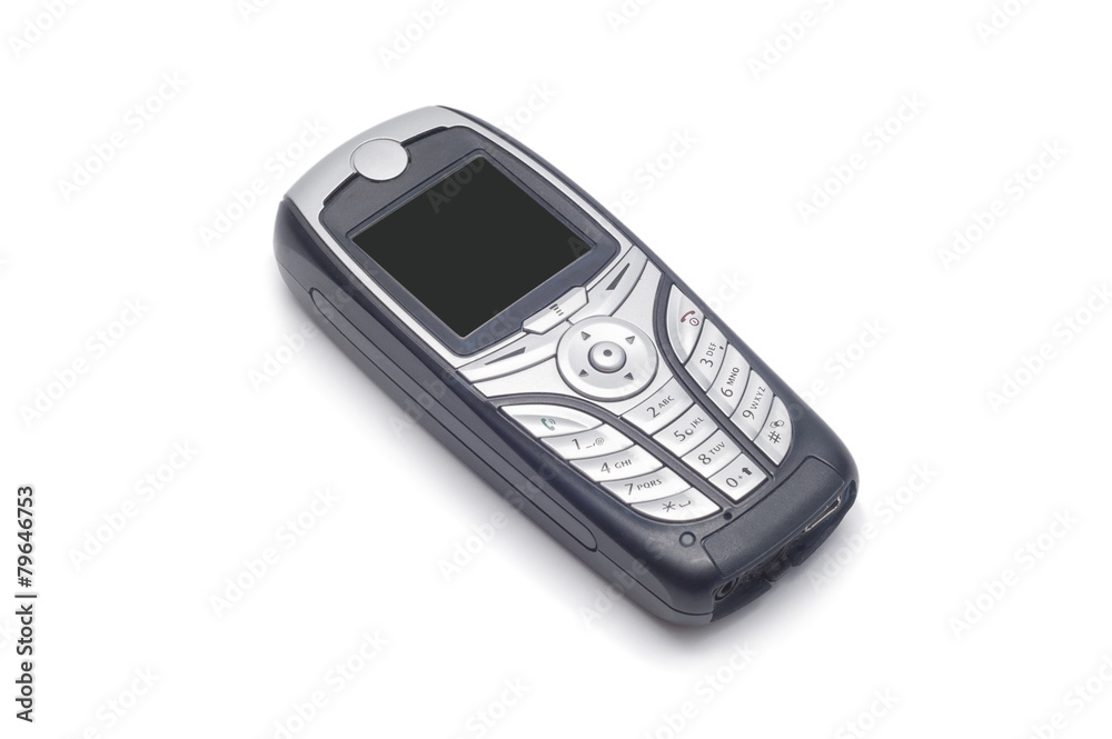 Simple black cellphone isolated on white background Simple black cellphone isolated on white background
