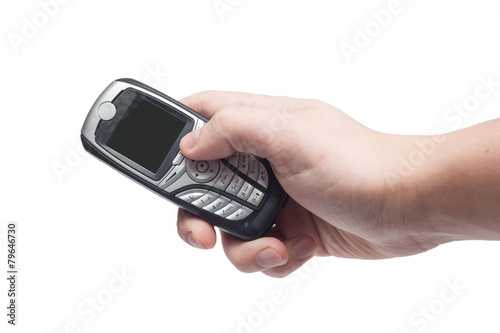 Wallpaper Mural Simple black cellphone in hand Torontodigital.ca