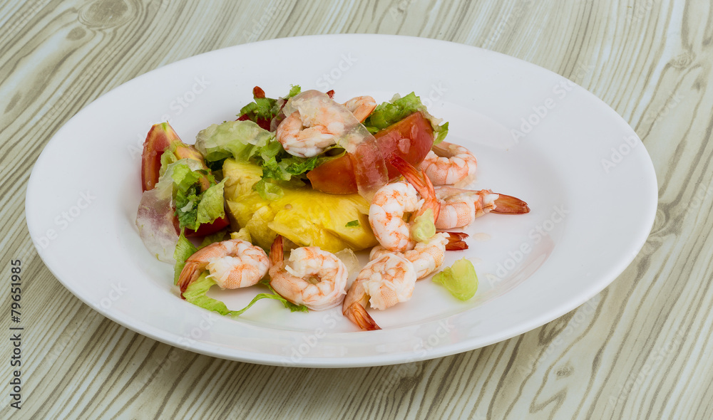 Shrimps with aloe vera salad Shrimps with aloe vera salad