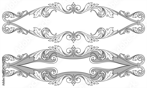 vintage floral ornament, decorative frame, vector illustration