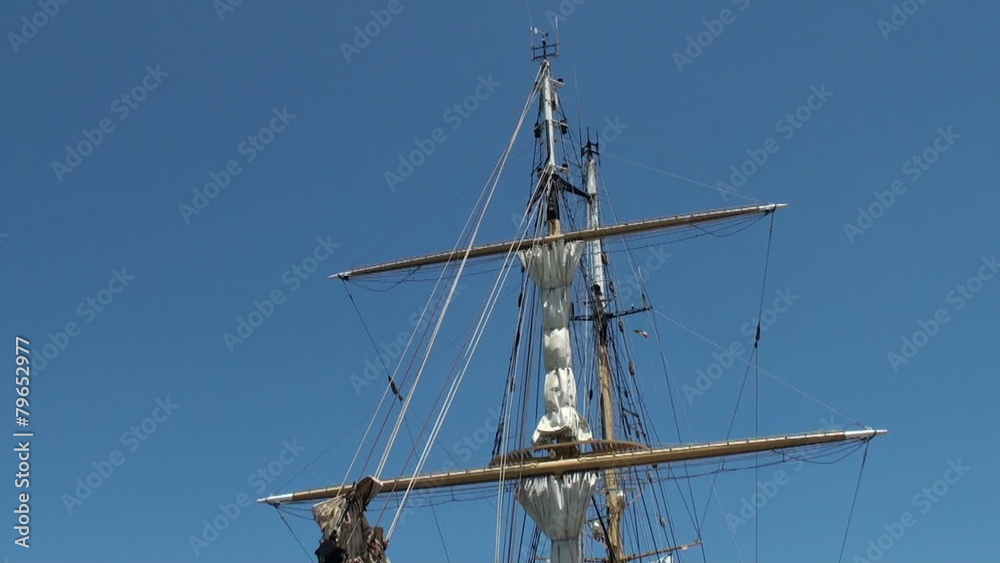 Two-masted sailing ship anchored in Papeete harbor Two-masted sailing ship anchored in Papeete harbor